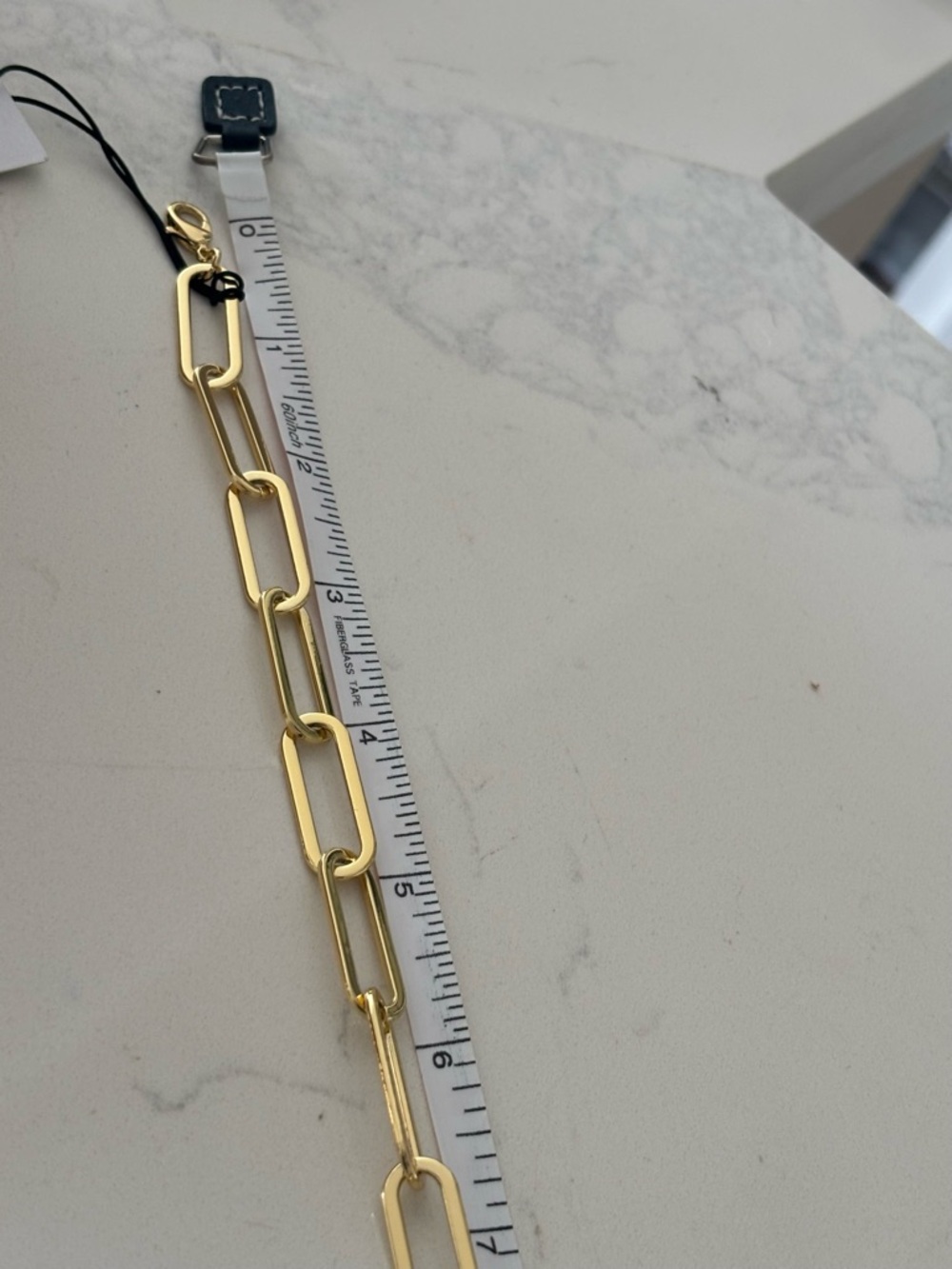 BaubleBar Gold Paperclip Link Chain Necklace - Polished Gold Finish 18-20” - Picture 6 of 7